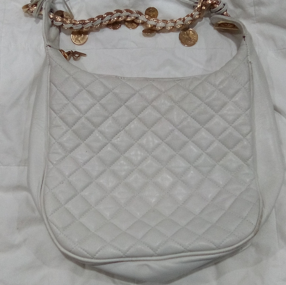 Paola Pdl BeElegant White Quilted Shoulder Bag